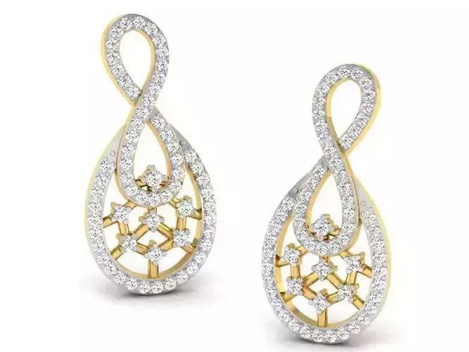 Women Solitaire Diamond Earring 3D print model