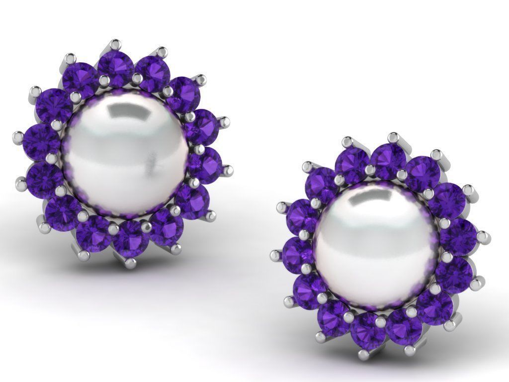 Women Solitaire Opal Stone  Earring 3D print model_7