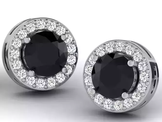 Women Solitaire Diamond Earring 3D print model