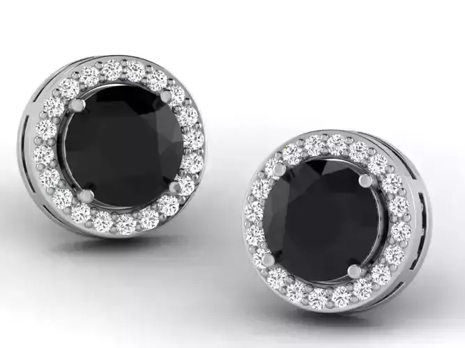 Women Solitaire Diamond Earring 3D print model