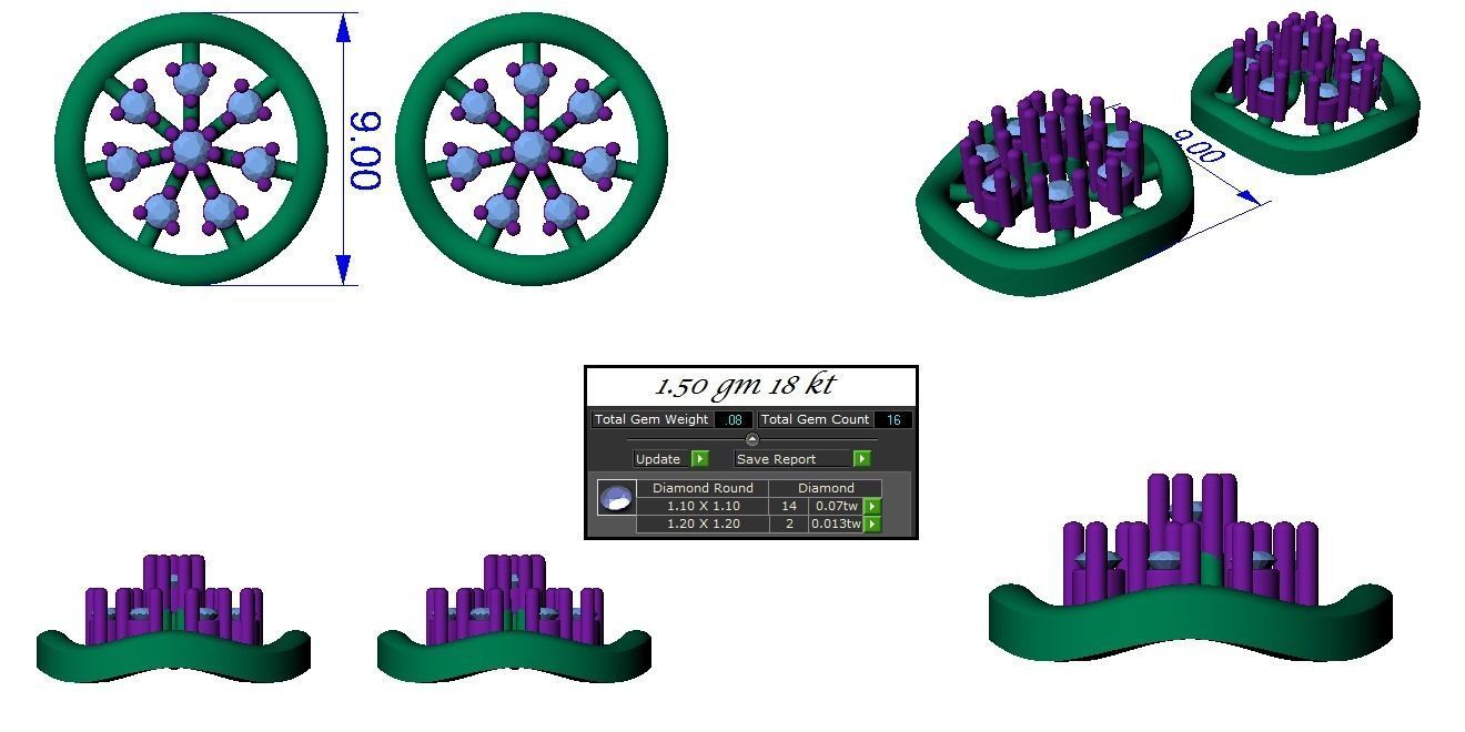Ring Earrings Pendant Combo 3D print model_16