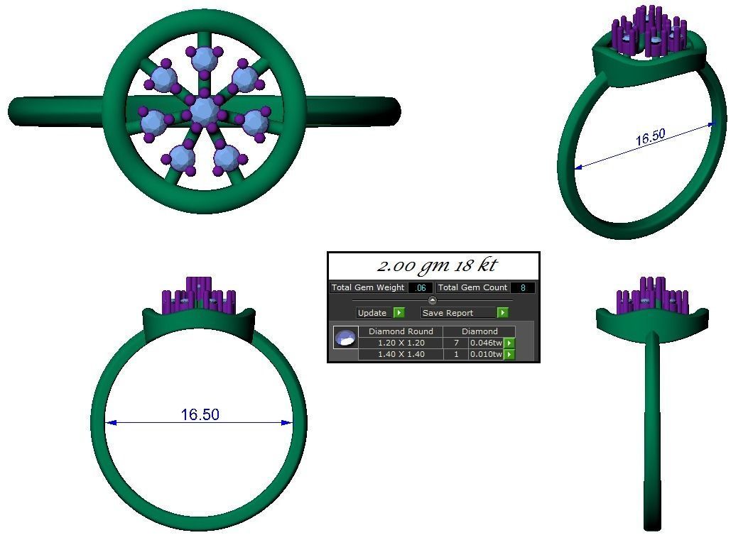Ring Earrings Pendant Combo 3D print model_18