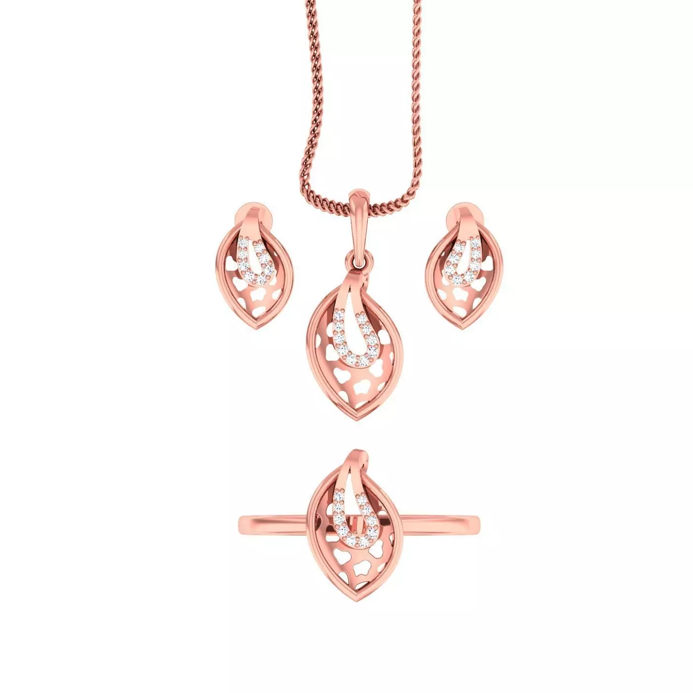 Ring Earrings Pendant Combo 3D print model_0