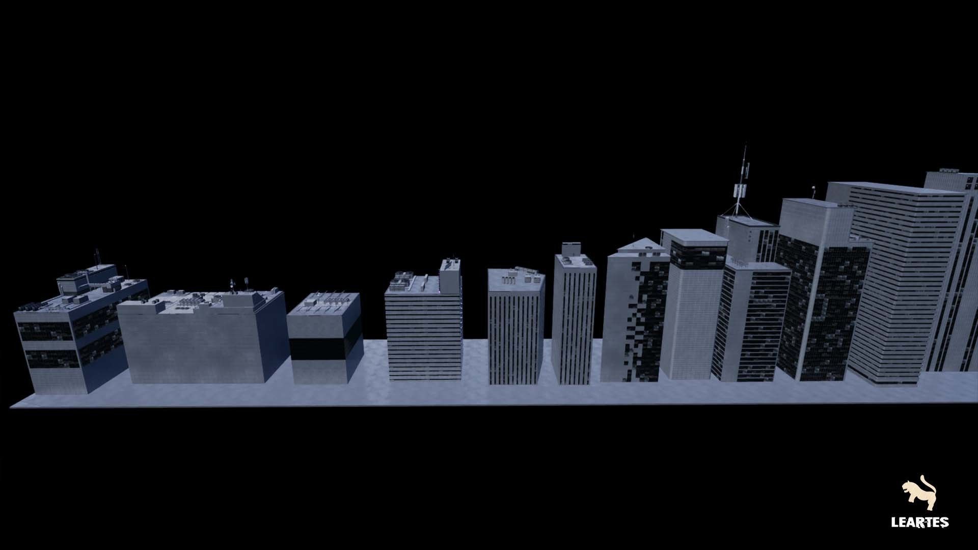 Futuristic Rooftop City Environment Low-poly 3D model_11