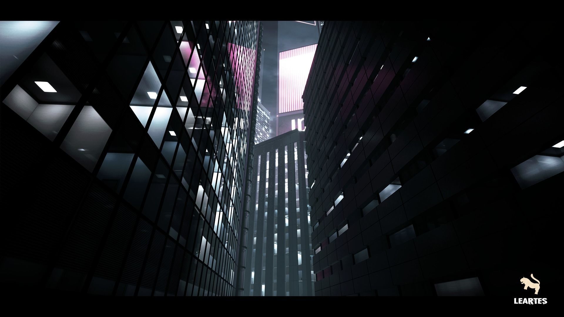 Futuristic Rooftop City Environment Low-poly 3D model_10