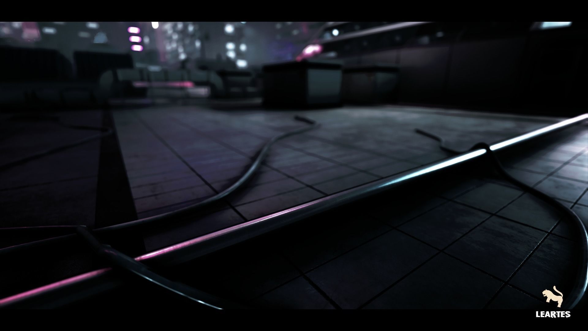 Futuristic Rooftop City Environment Low-poly 3D model_5