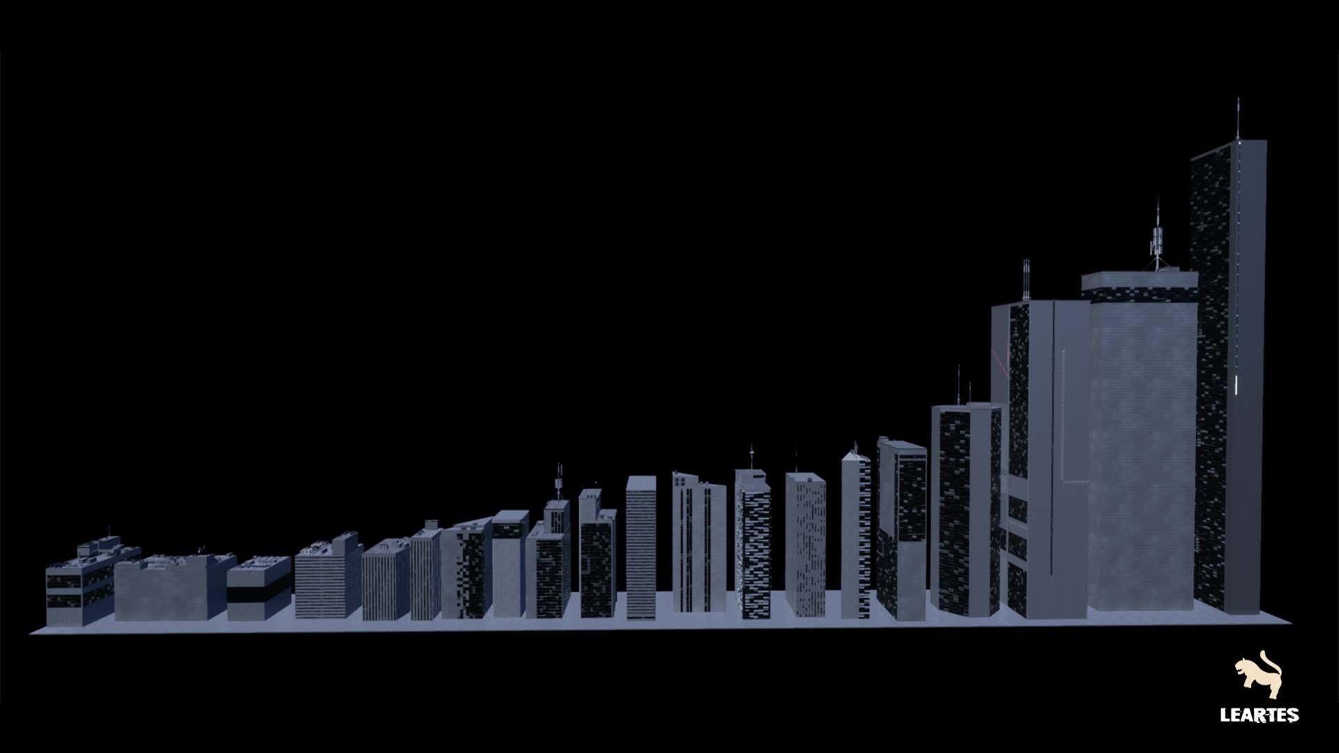 Futuristic Rooftop City Environment Low-poly 3D model_13