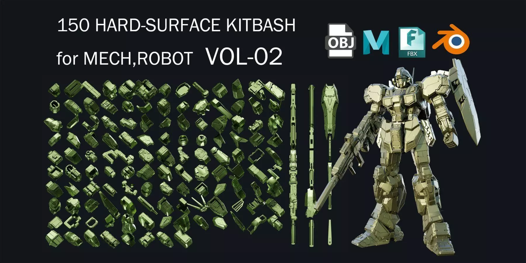 150 HARD-SURFACE KITBASH VOL 02 3D model_0