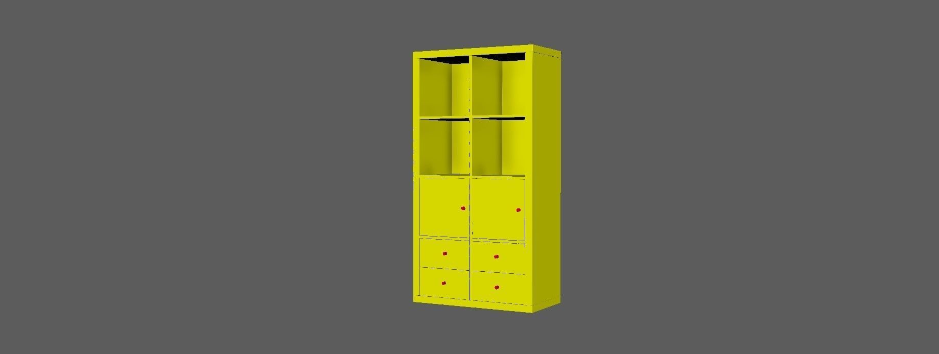 Bookcase 3D model_5