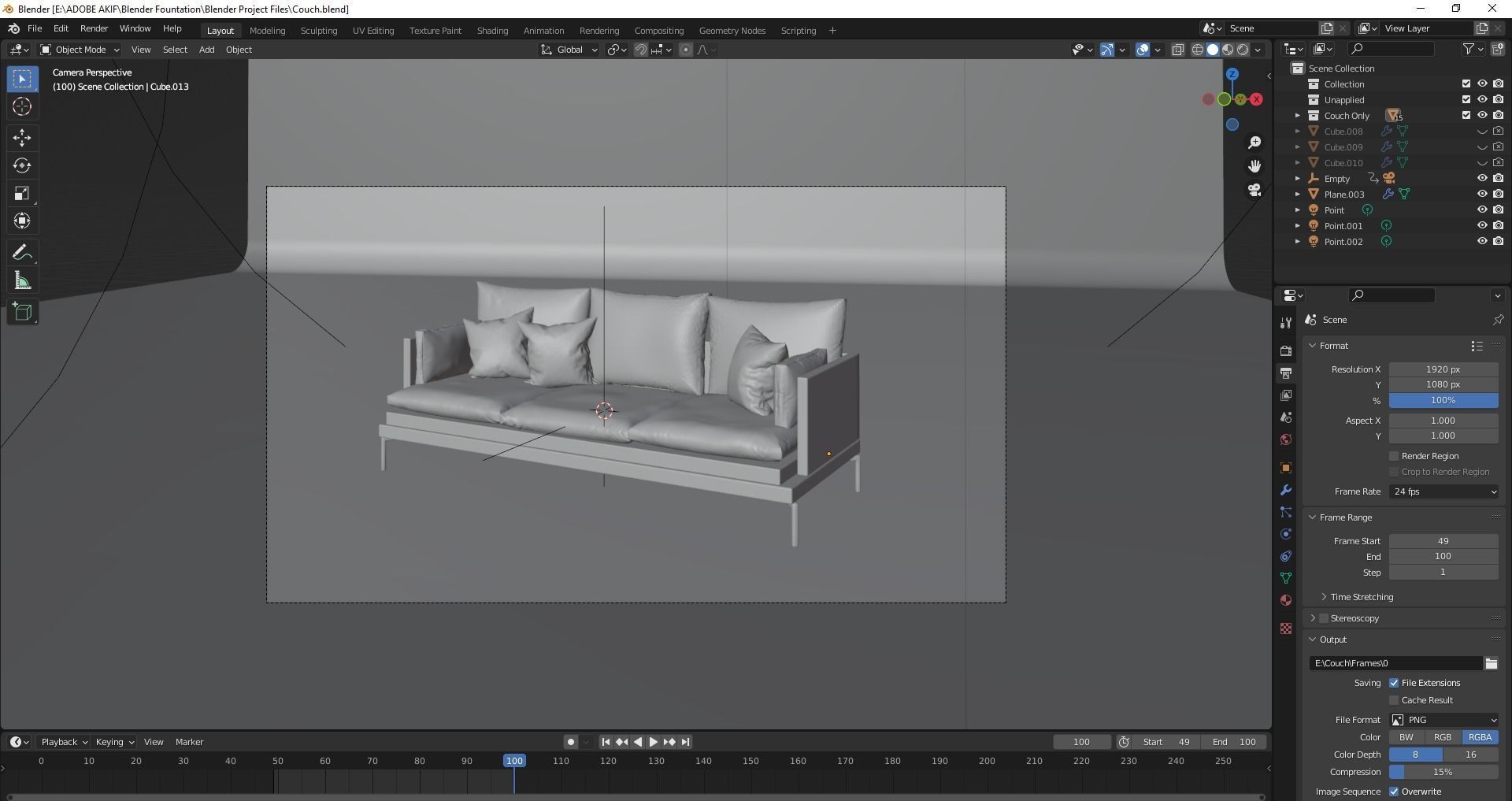 Couch or  Sofa Set 3D model_1