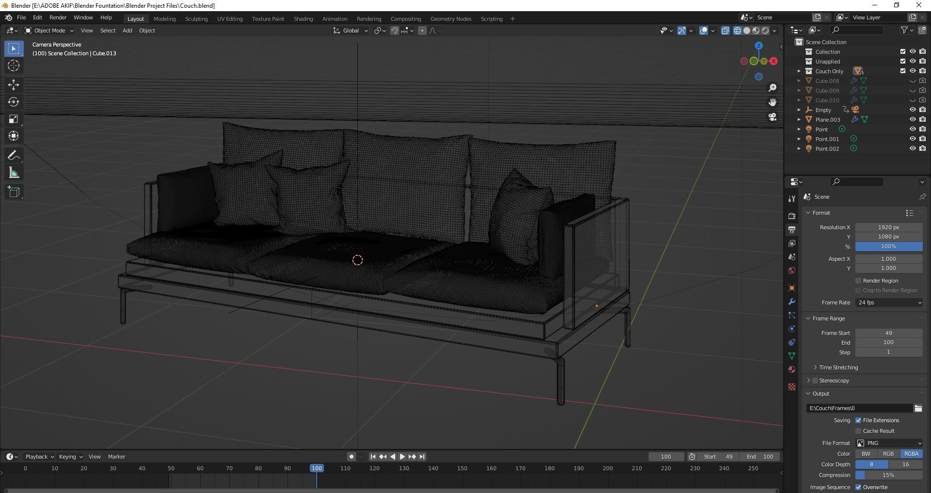 Couch or  Sofa Set 3D model_2