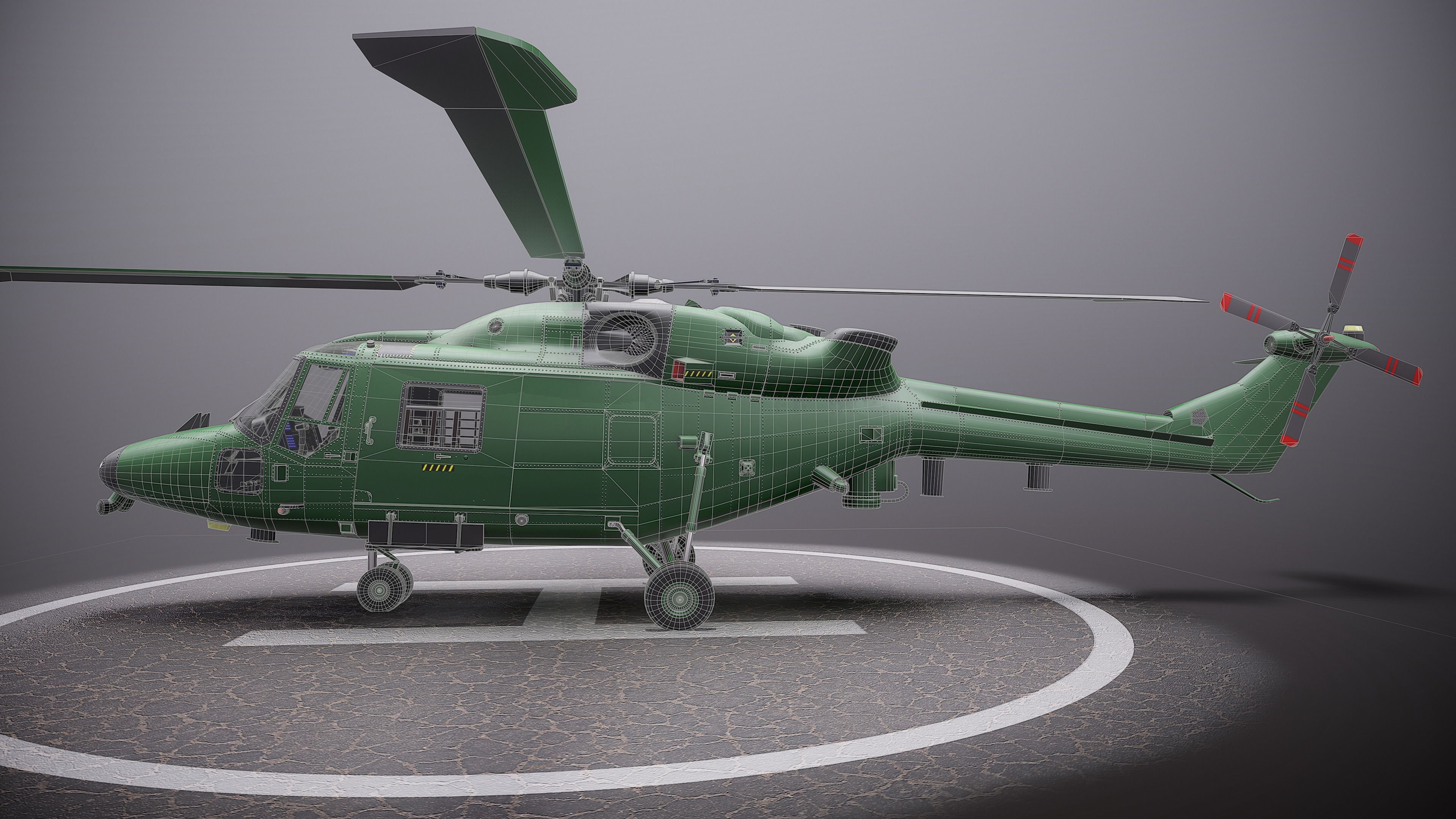 British helicopter Low-poly 3D model_14