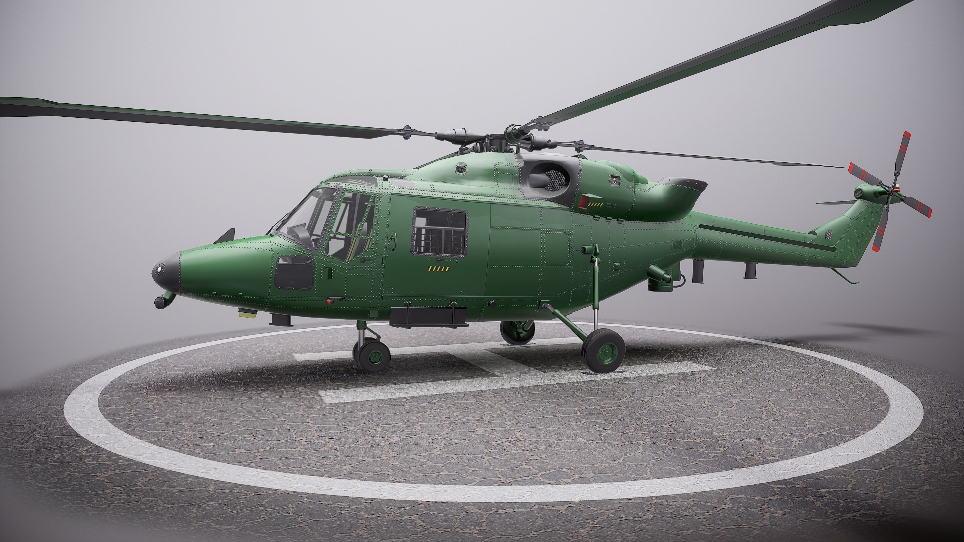 British helicopter Low-poly 3D model_1