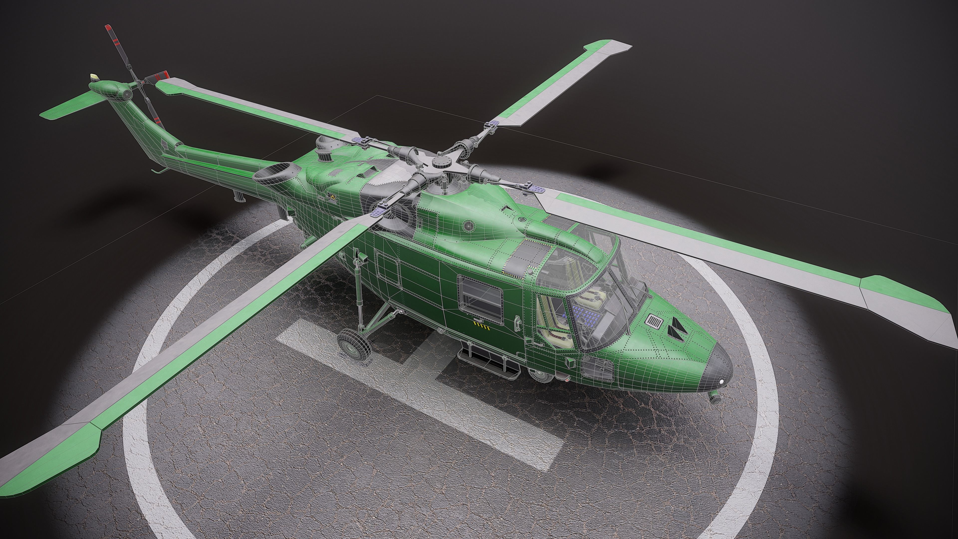 British helicopter Low-poly 3D model_12