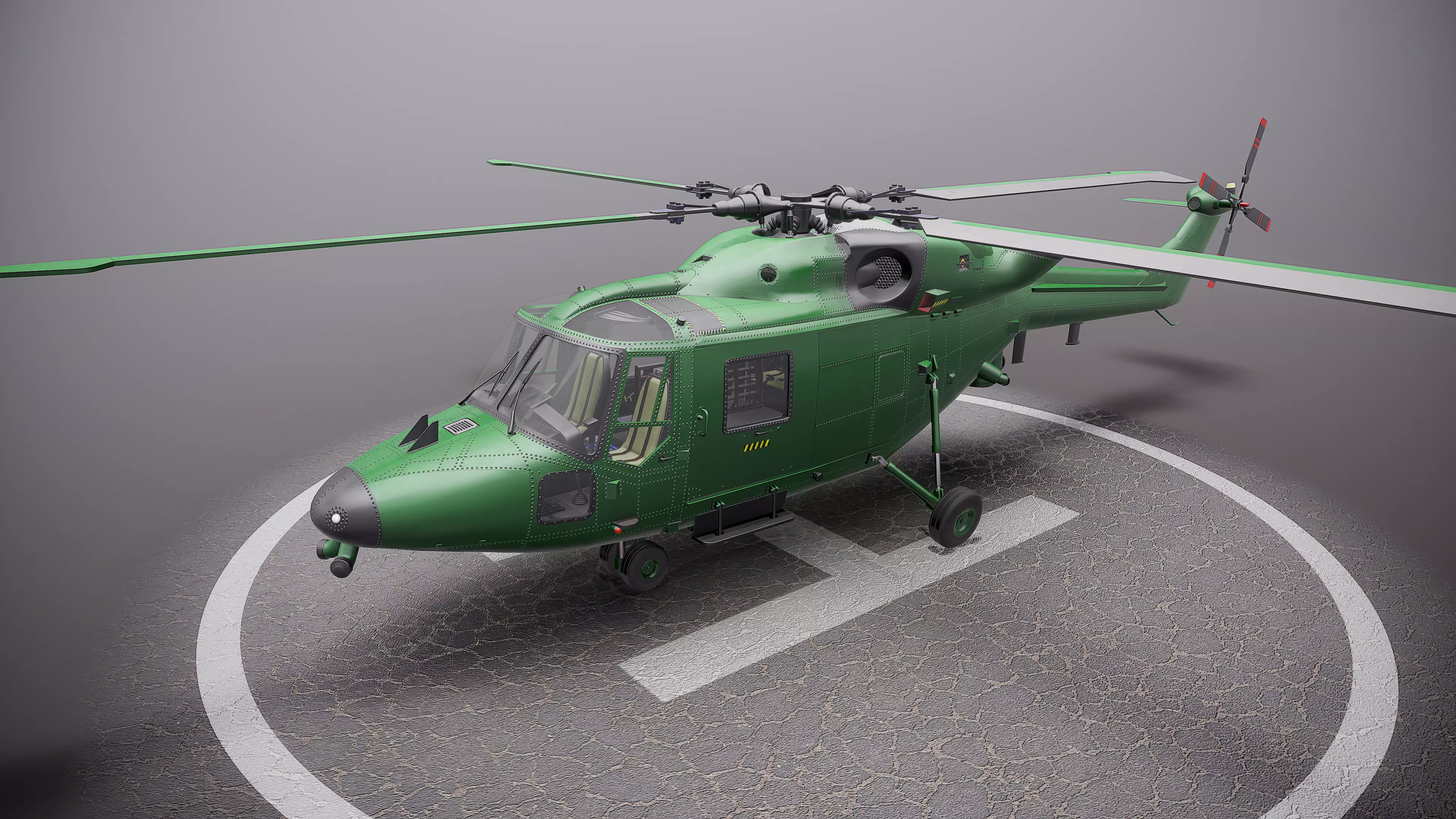 British helicopter Low-poly 3D model_0