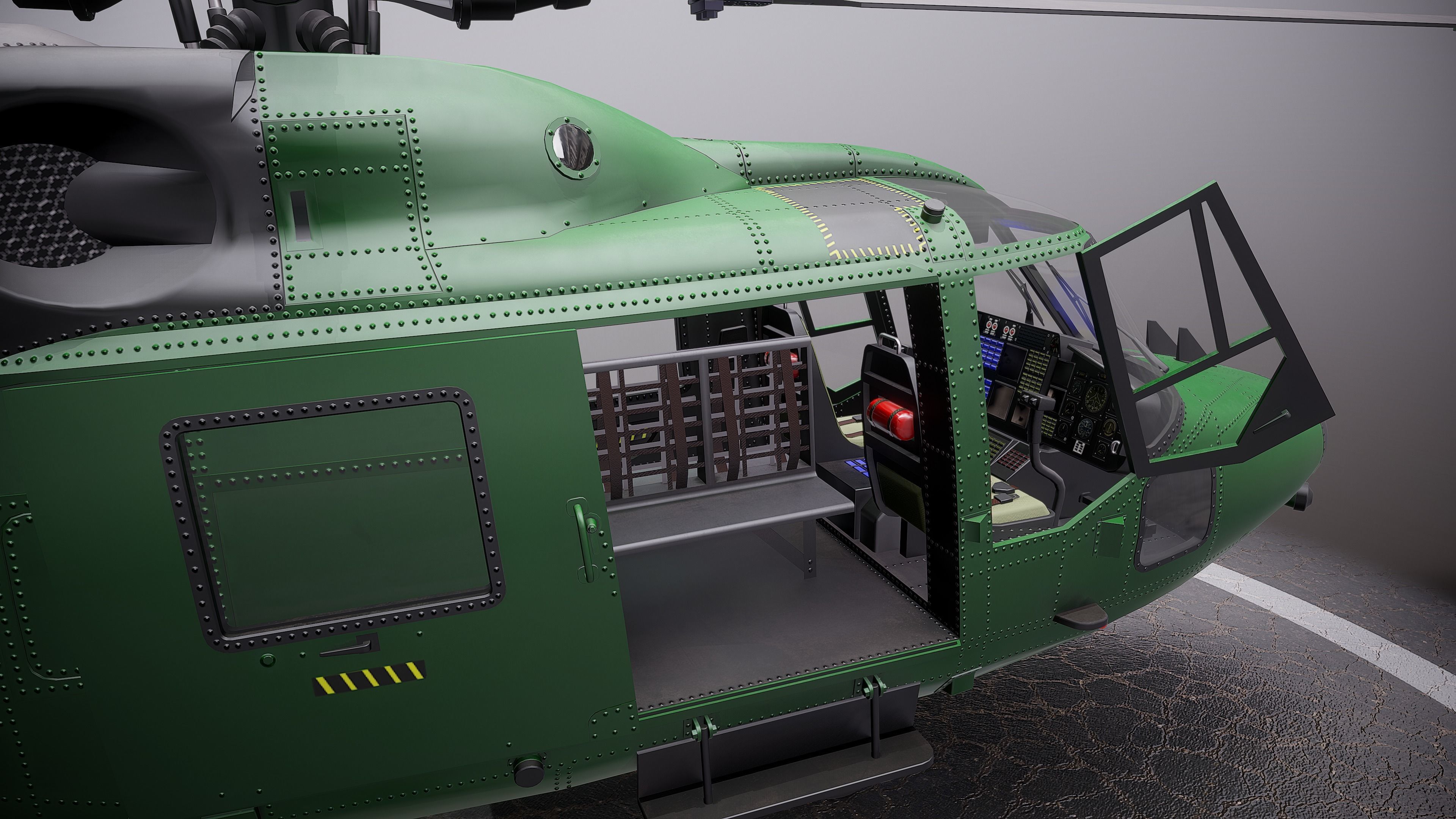 British helicopter Low-poly 3D model_6