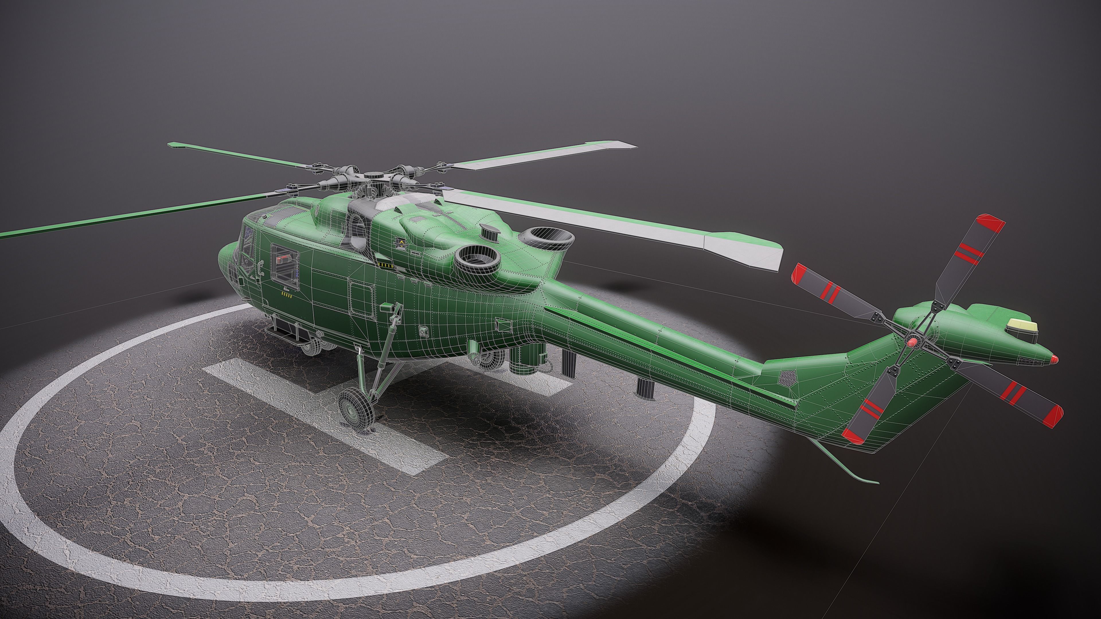 British helicopter Low-poly 3D model_13
