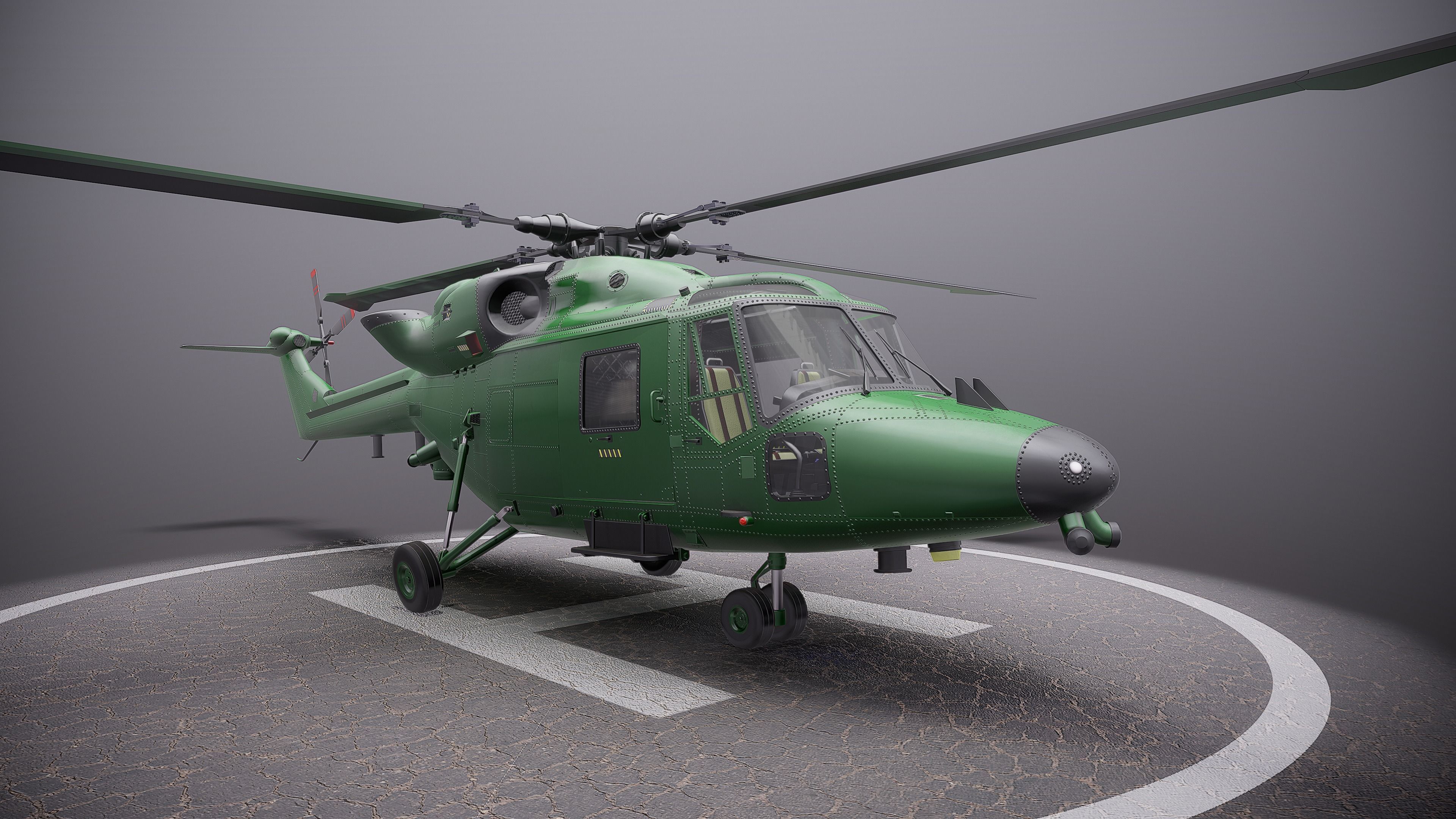 British helicopter Low-poly 3D model_10
