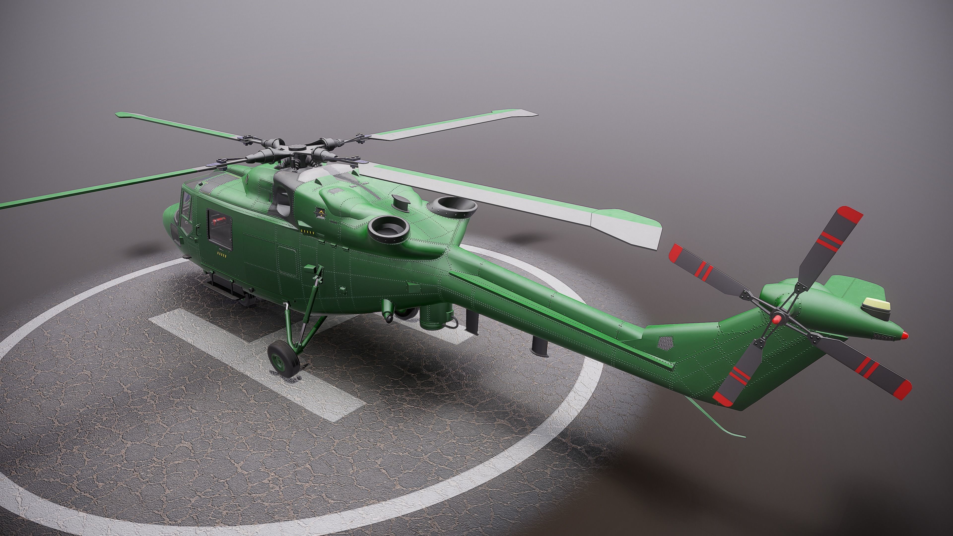 British helicopter Low-poly 3D model_2