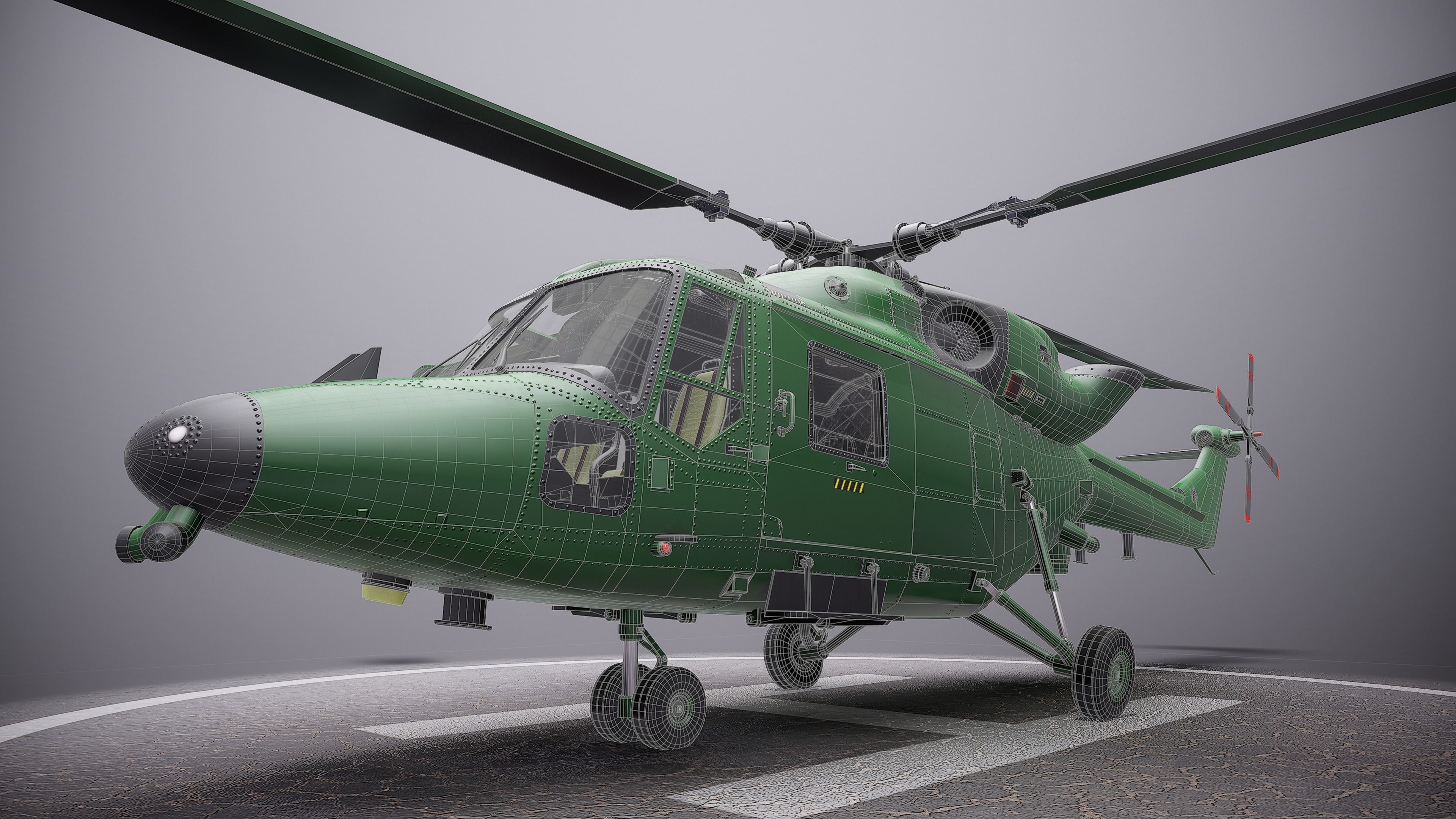 British helicopter Low-poly 3D model_15