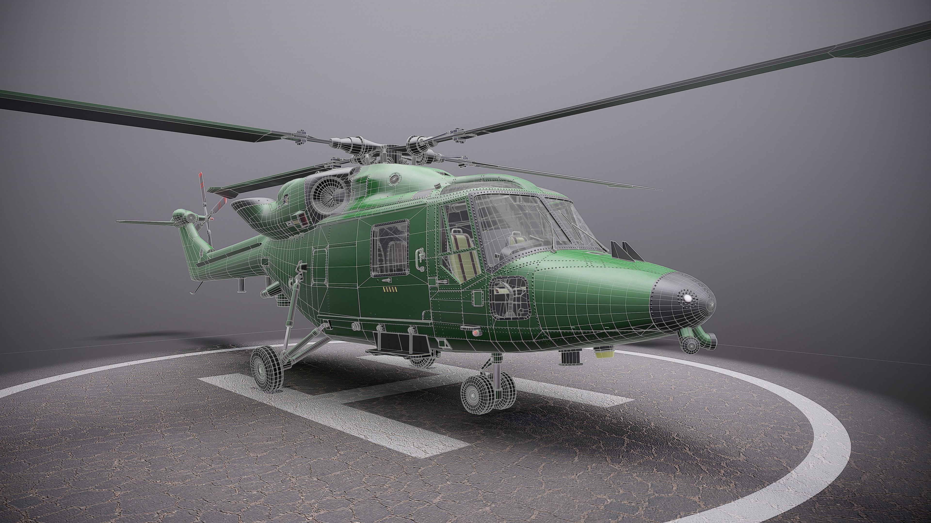 British helicopter Low-poly 3D model_11