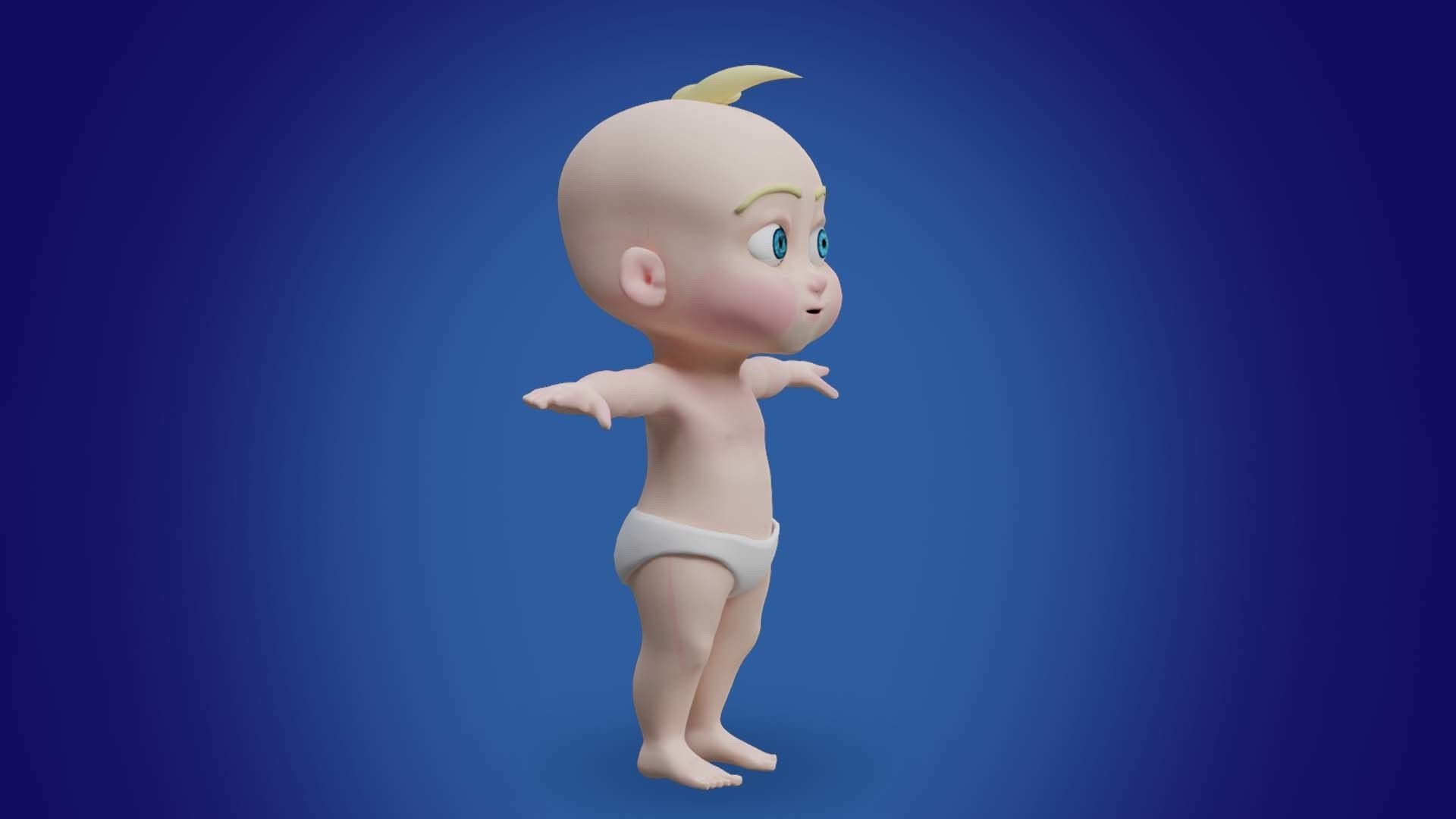 Baby T Pose 3D model 3D model_1