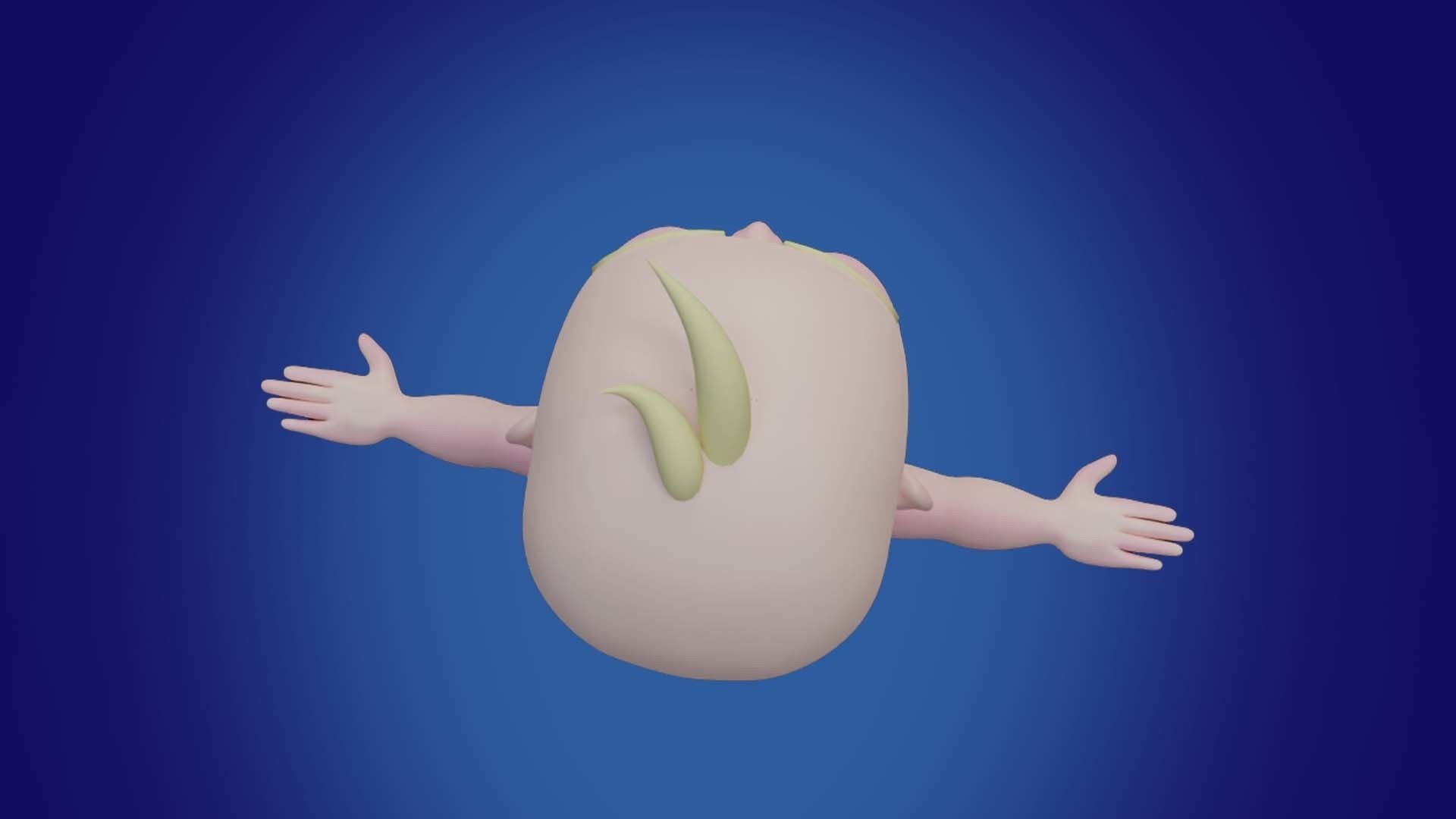 Baby T Pose 3D model 3D model_3