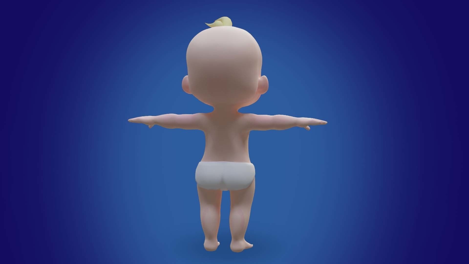 Baby T Pose 3D model 3D model_2