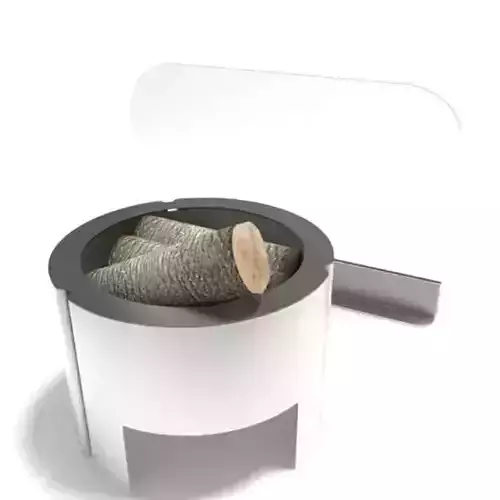 Circular White Firewood Holder
