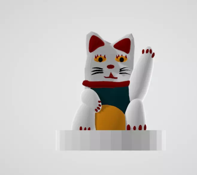 Neko Cat 3D Model Low-poly 3D model_0