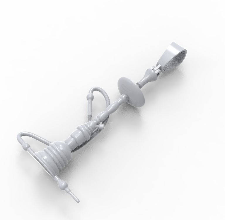 hookah pendant 3D print model_7