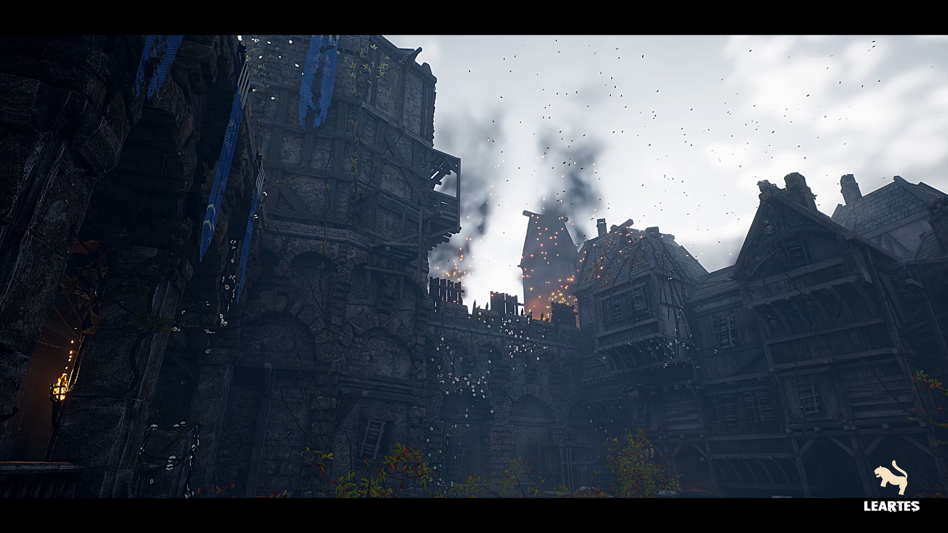 Medieval Castle Village Environment Low-poly 3D model_8