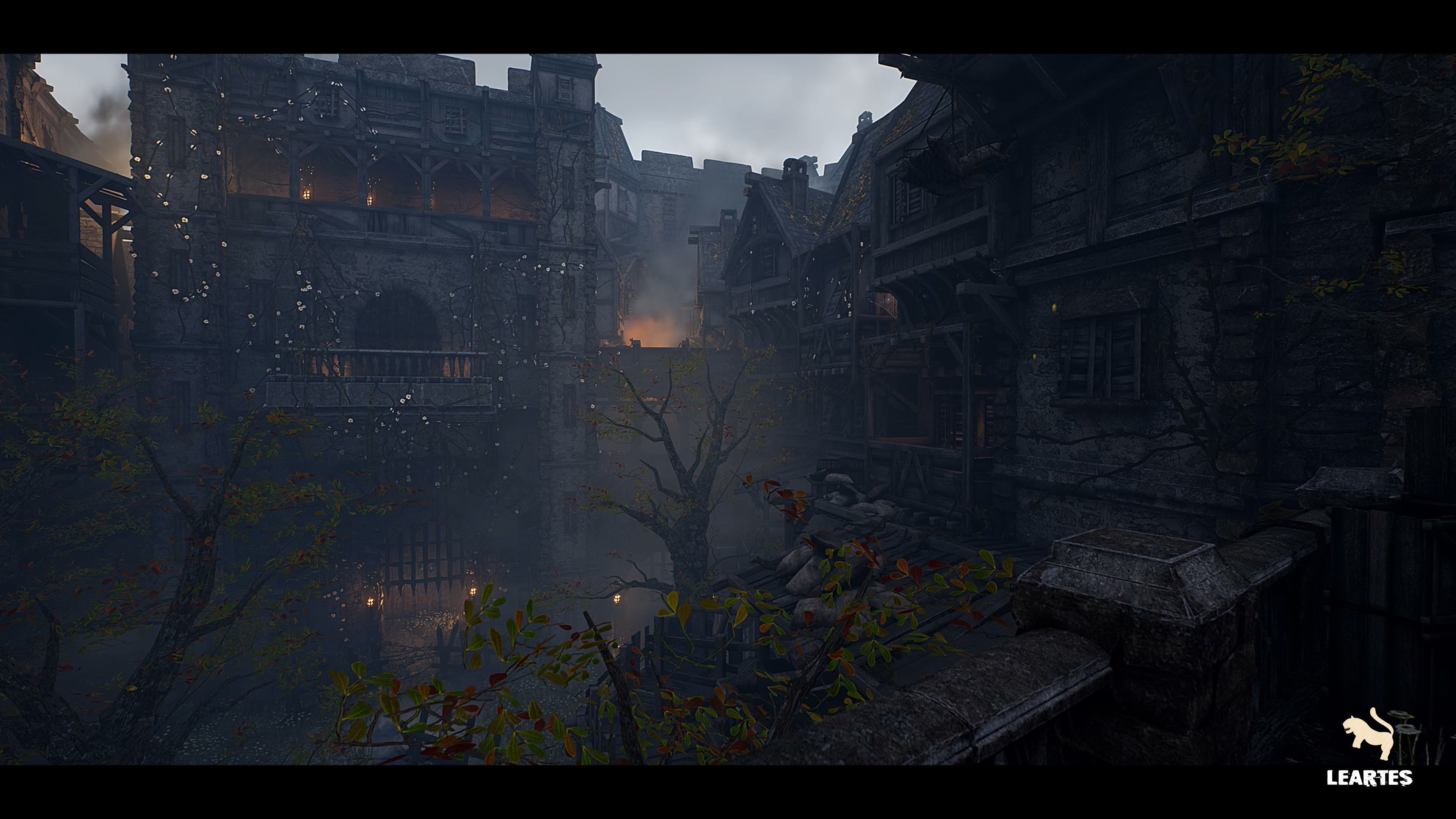 Medieval Castle Village Environment Low-poly 3D model_11