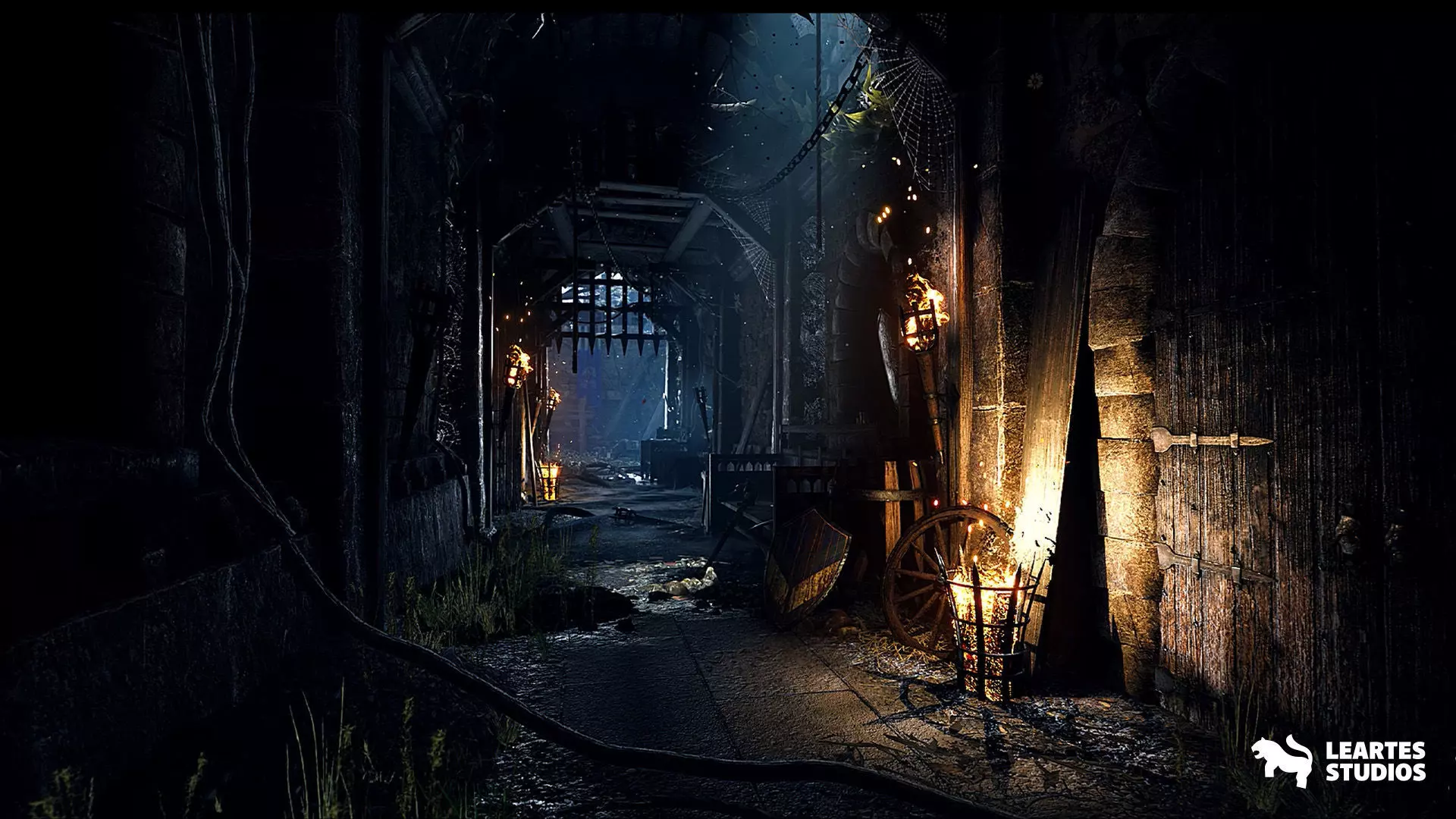 Medieval Castle Village Environment Low-poly 3D model_0