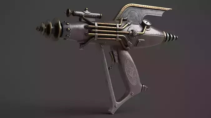 Fantasy Gun 06 Low-poly 3D model