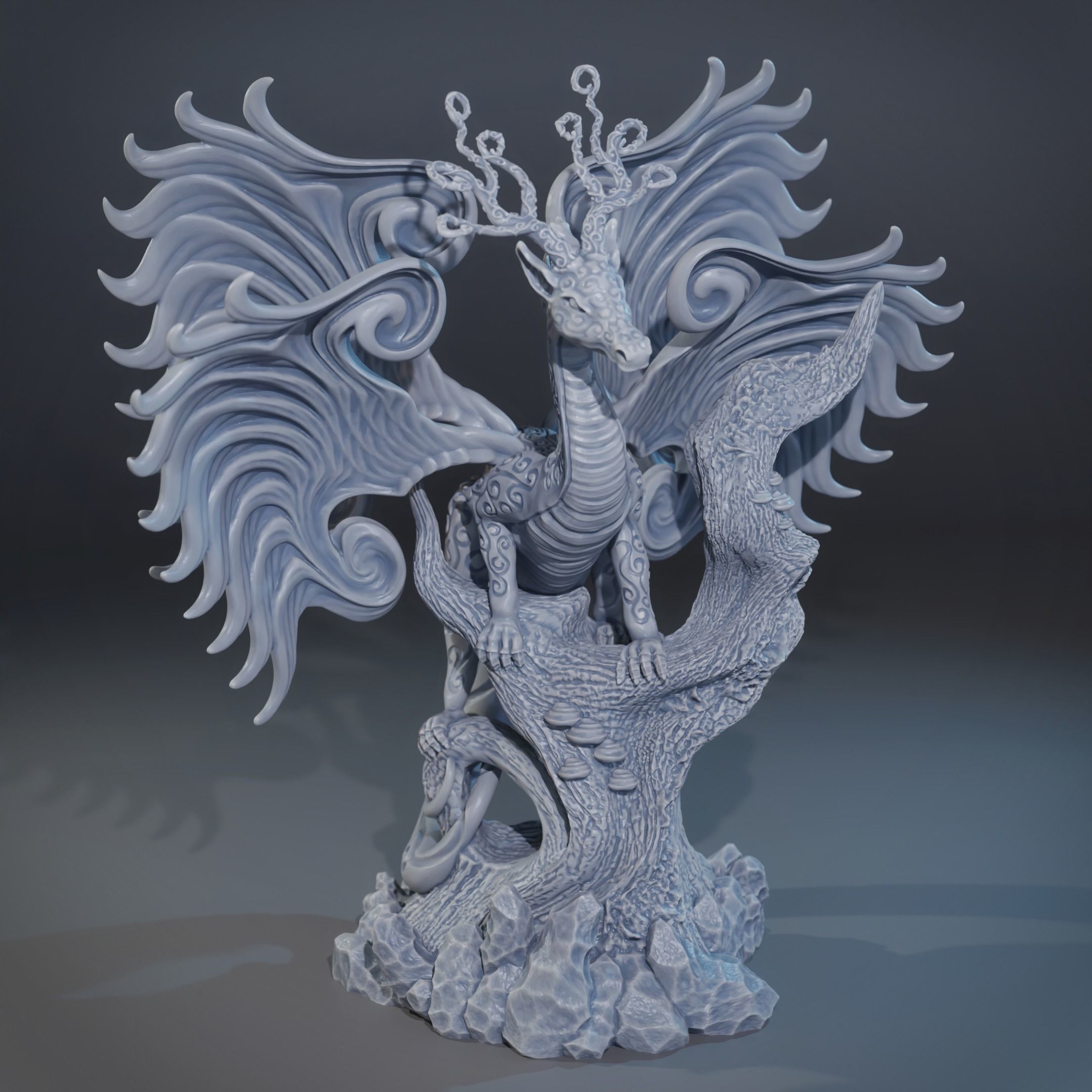 Eirvu Dragon of the Fae 3D print model_2
