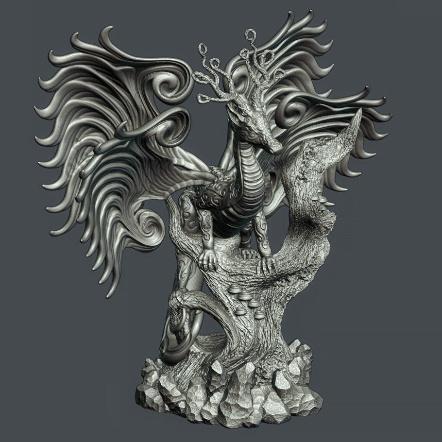 Eirvu Dragon of the Fae 3D print model_1