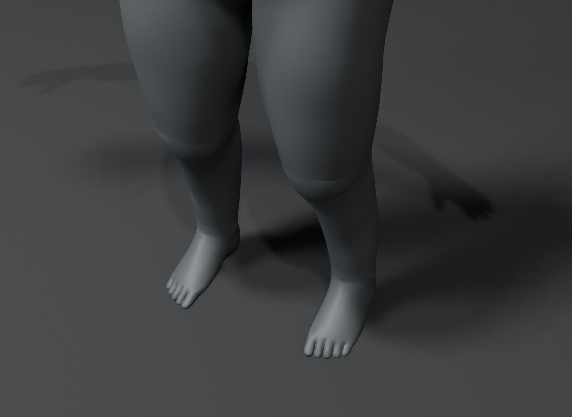 Fat Girl Kid Body Base Mesh Animated Rigged 3D Model 20k Poly Low-poly 3D model_10