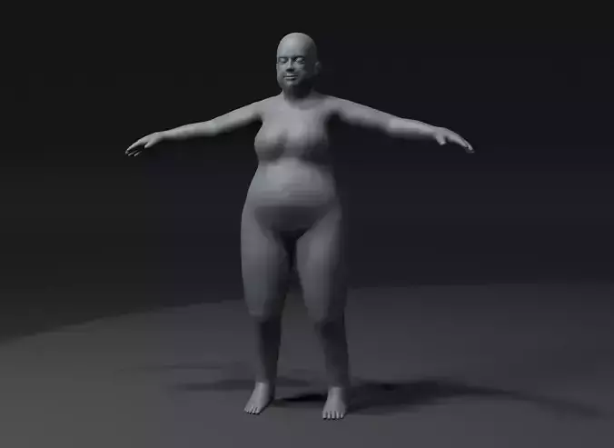 Fat Girl Kid Body Base Mesh Animated Rigged 3D Model 20k Poly Low-poly 3D model Fat Girl Kid Body Base Mesh Animated Rigged 3D Model 20k Poly Low-poly 3D model
