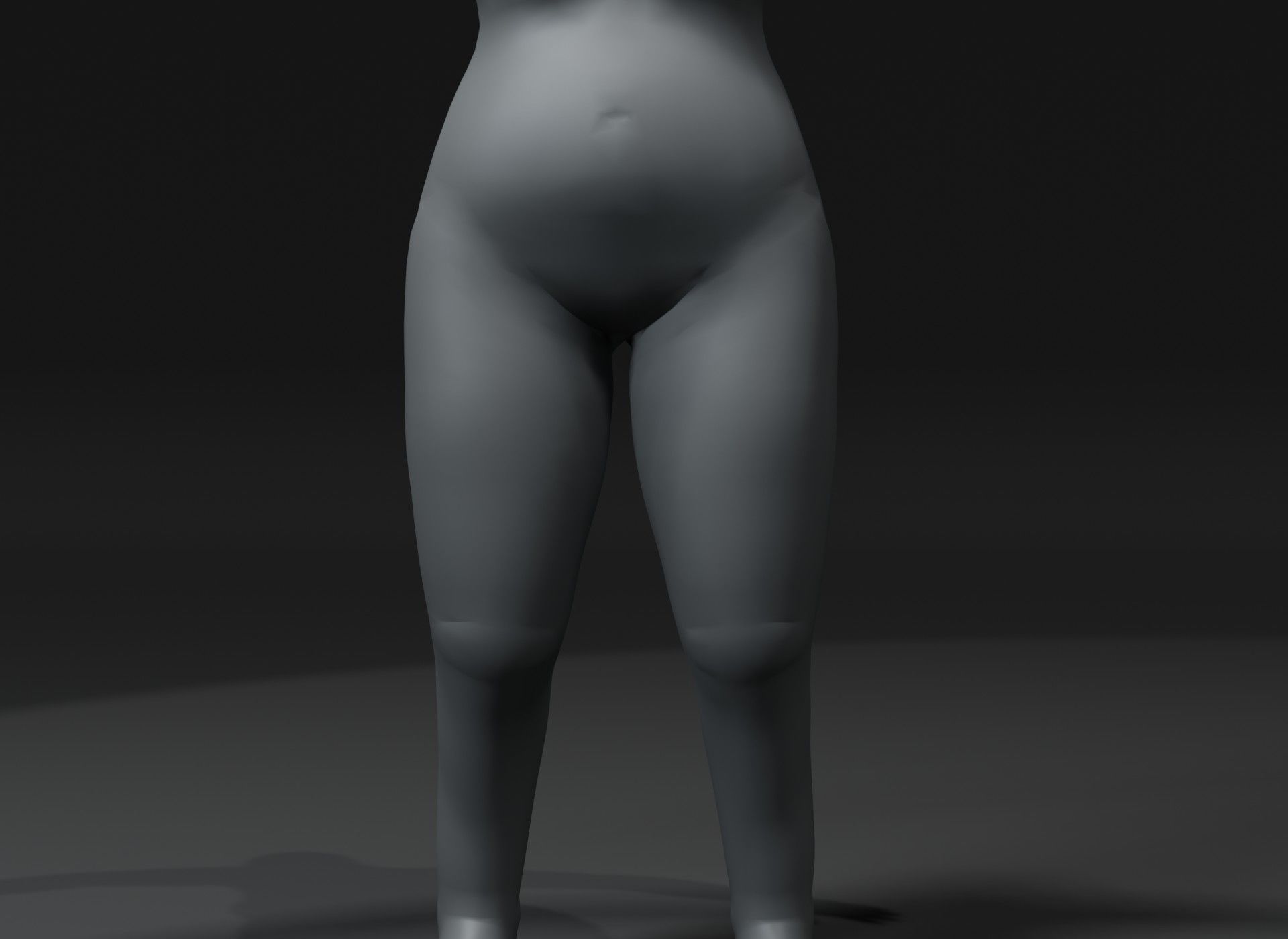 Fat Girl Kid Body Base Mesh Animated Rigged 3D Model 20k Poly Low-poly 3D model_16
