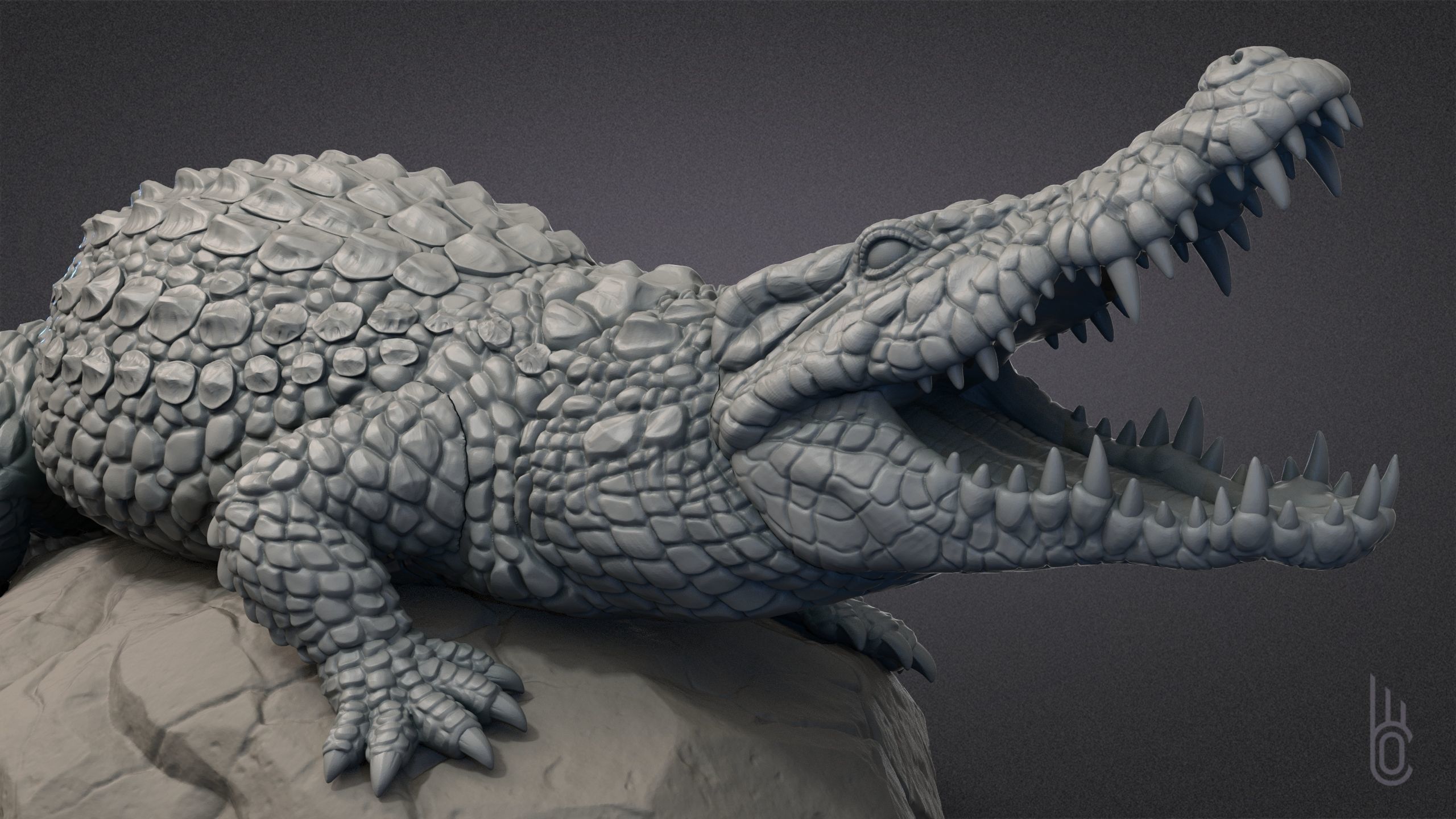 Nile Crocodile 3D print model_11