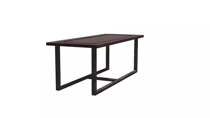 Wooden Table Low-poly 3D OBJ Model