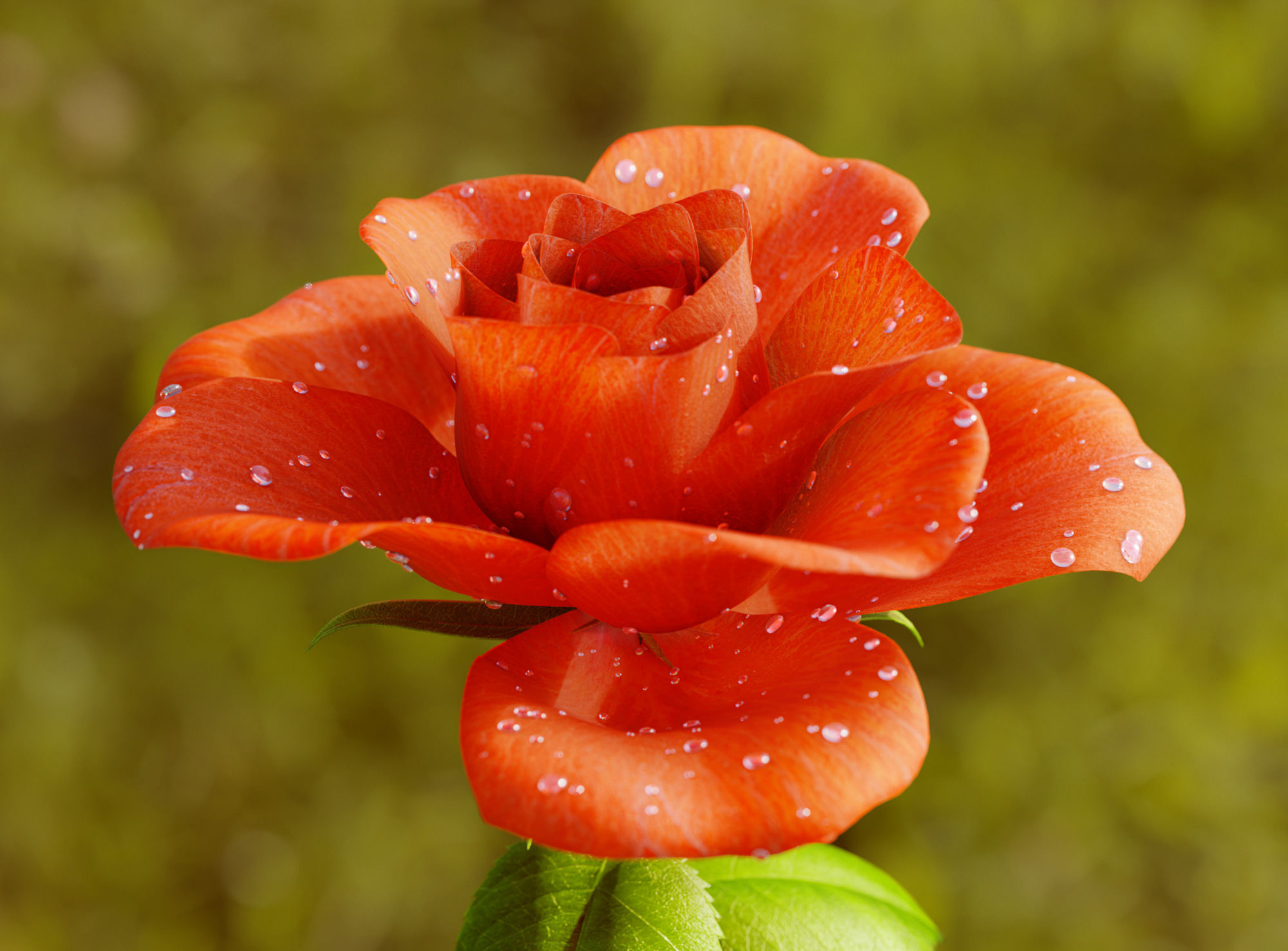Rose Flower Growth Animation 3D model_5