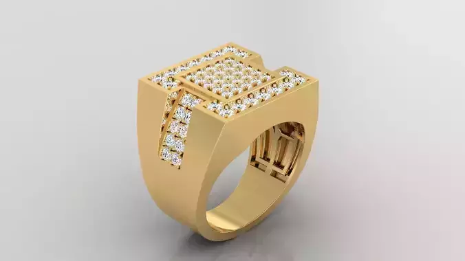 Ring M33 Mens luxury ring with gem