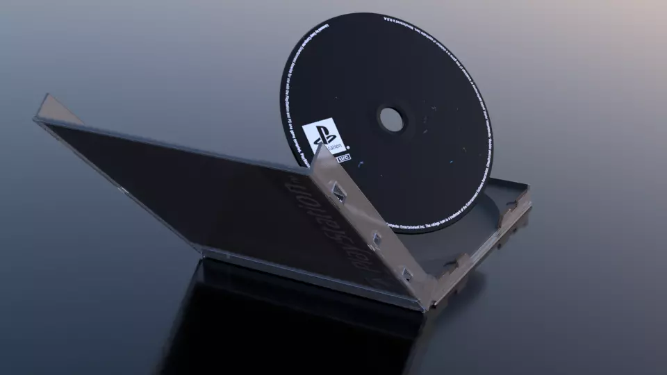 Playstation 1 Gamebox Animated  Low-poly 3D model_0