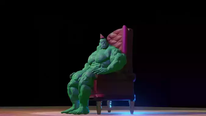The Hulk 3d Model Rigged
