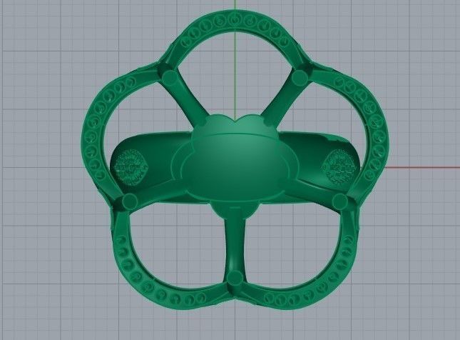 Flower ring 3D print model_5