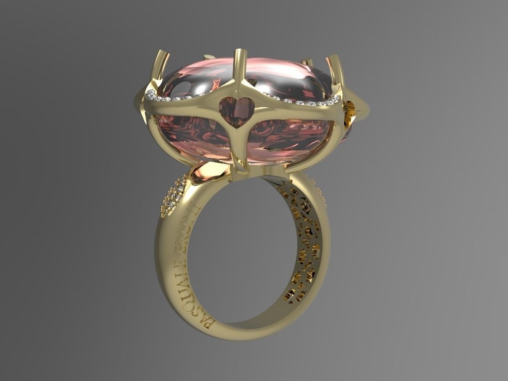 Flower ring 3D print model_1
