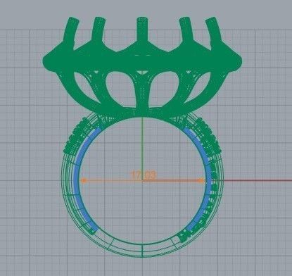 Flower ring 3D print model_3