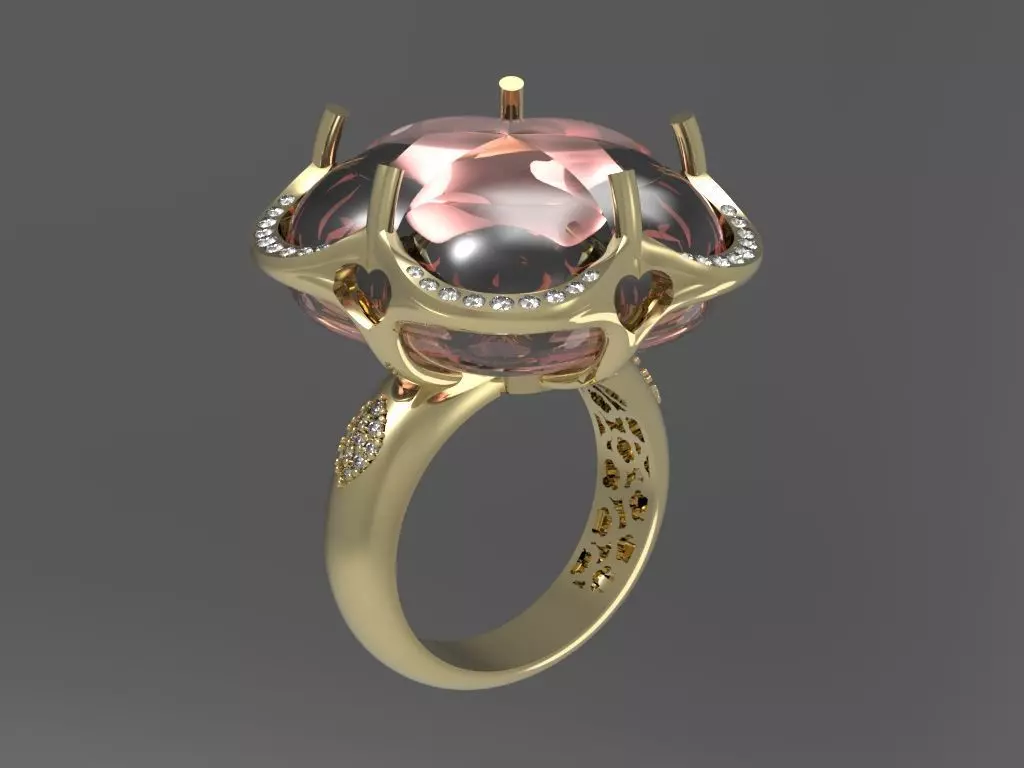 Flower ring 3D print model_0